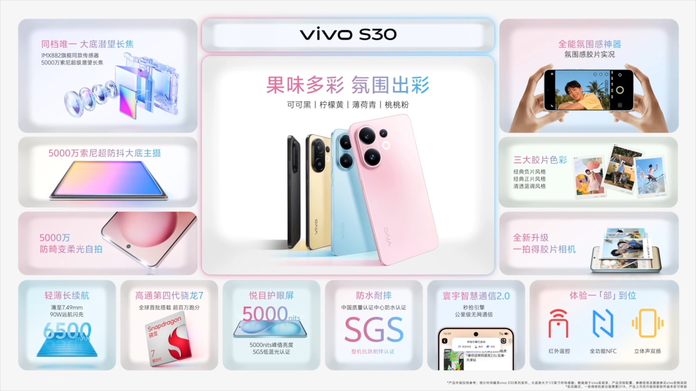 vivo S30系列正式發(fā)布，國補到手僅2294.15元起